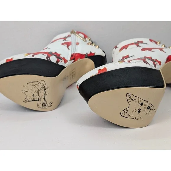 6.5 Iron Fist Fox Chew Toy Bootie Platform Stiletto Ankle Boots Gold Studded 37 - Picture 6 of 8